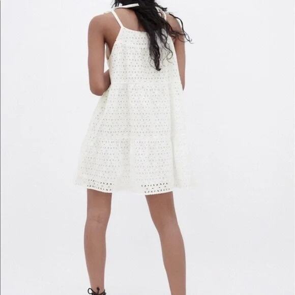 ZARA White Eyelet Sleeveless Embroidered Dress S cottage EUC‎ - Picture 3 of 15